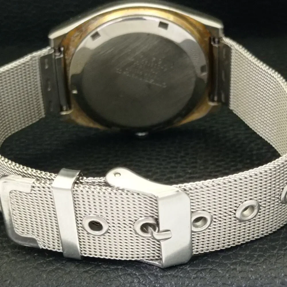 Vintage 1971 Citizen Automatic Mens Silver Watch W/daydate & Gold accents